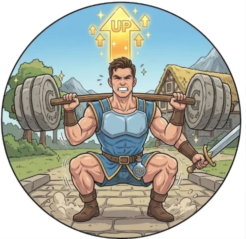 スクワットする勇者ギャン