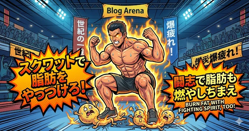 スクワットで脂肪をやっつけている